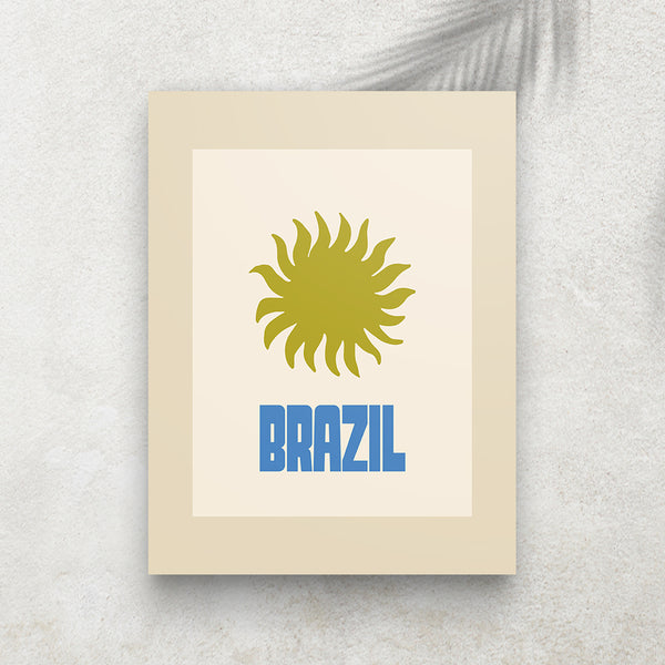 Brazil – Affiche Minimaliste Tropicale