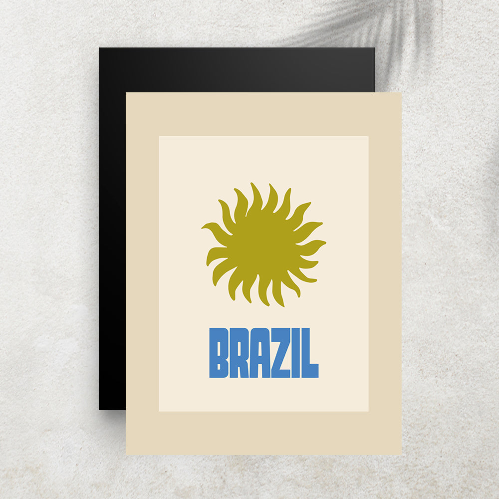 Brazil – Affiche Minimaliste Tropicale