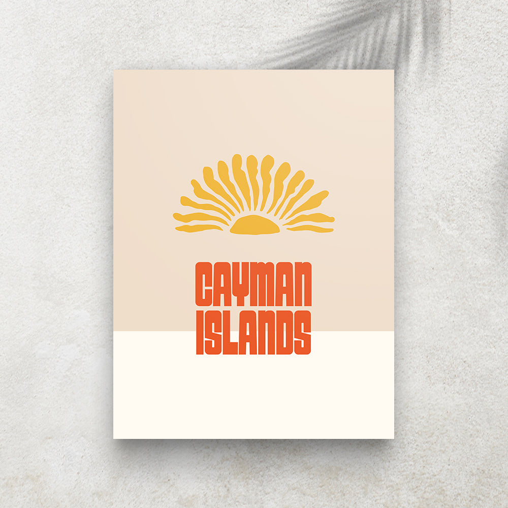 Cayman Islands – Affiche Minimaliste Tropicale