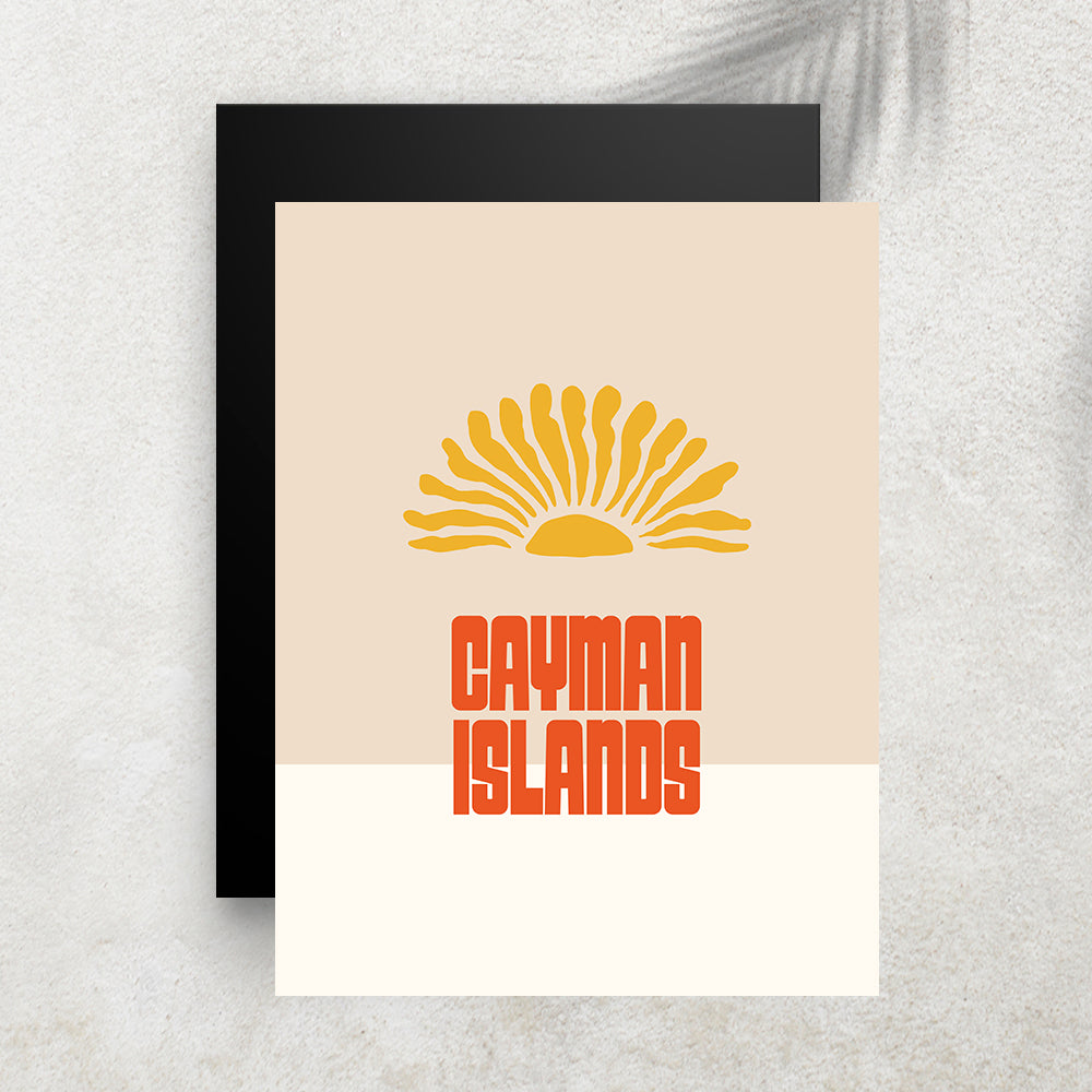 Cayman Islands – Affiche Minimaliste Tropicale