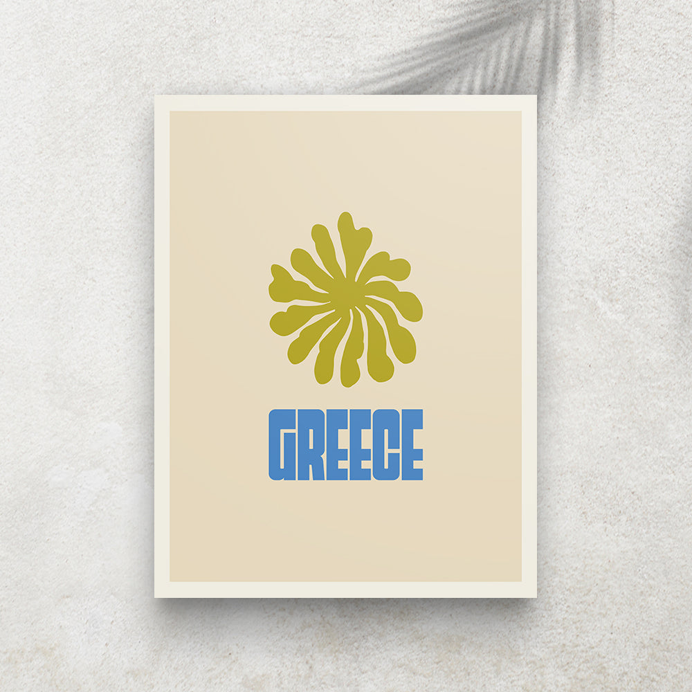 Greece – Affiche Minimaliste Méditerranéenne