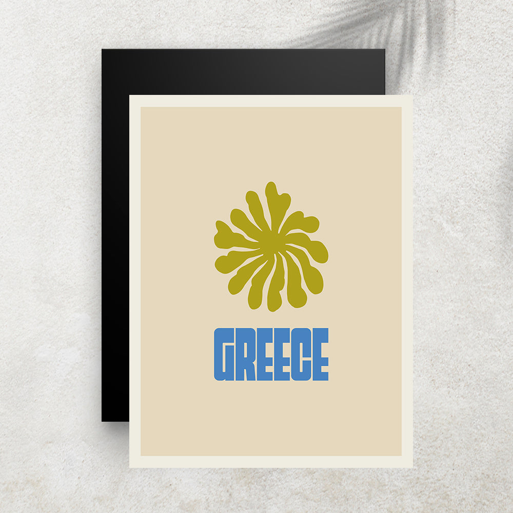 Greece – Affiche Minimaliste Méditerranéenne