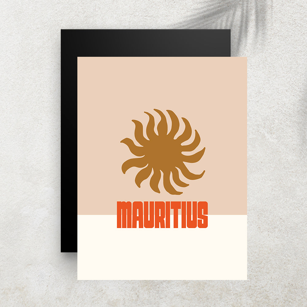 Mauritius – Affiche Minimaliste Tropicale