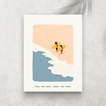 Ride The Wave – Affiche Minimaliste Surf & Ocean