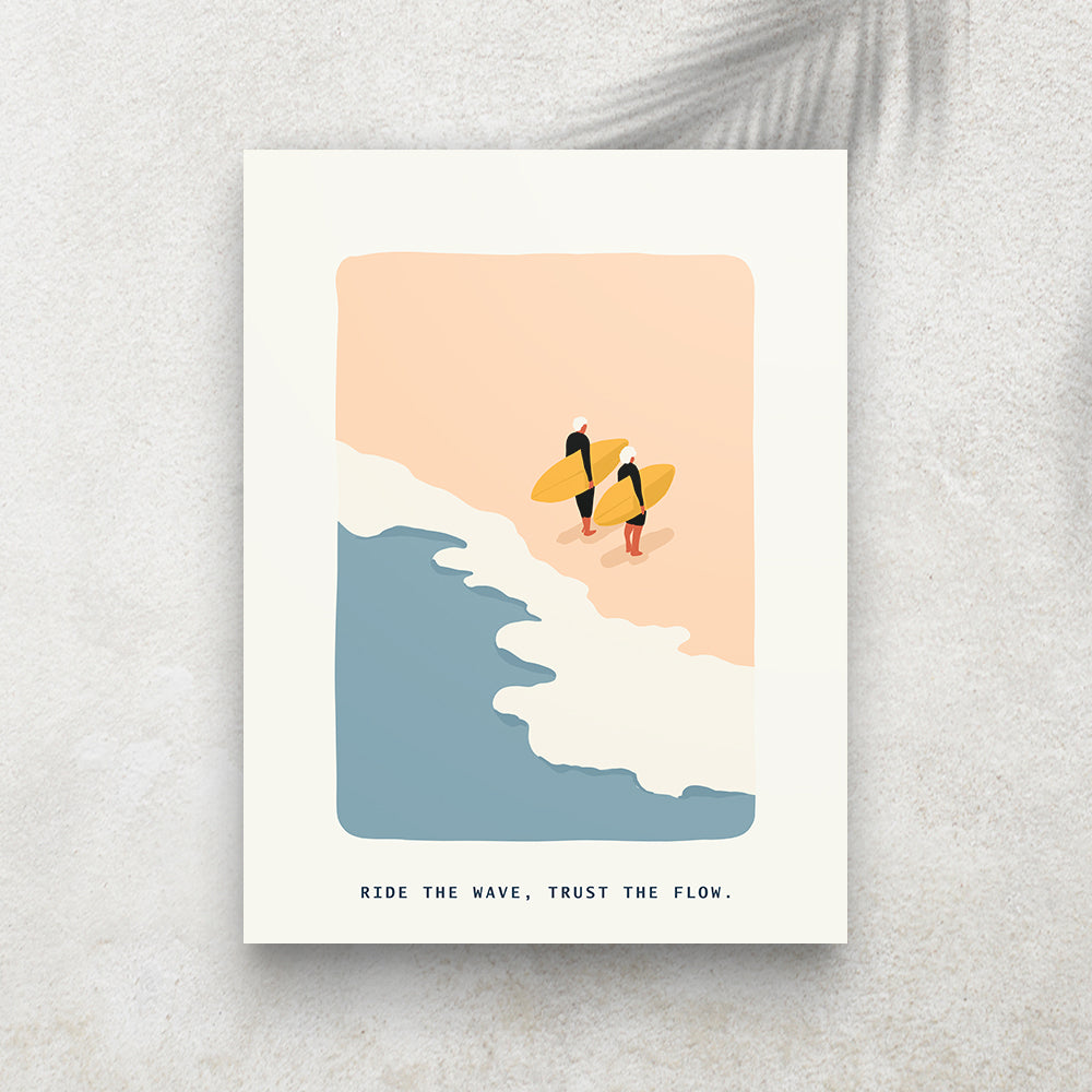 Ride The Wave – Affiche Minimaliste Surf & Ocean