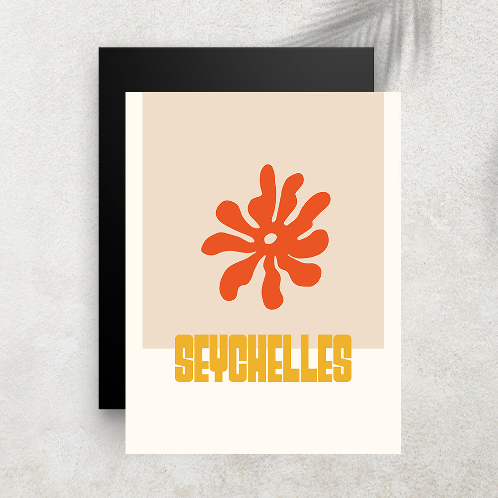 Seychelles – Affiche Minimaliste Tropicale