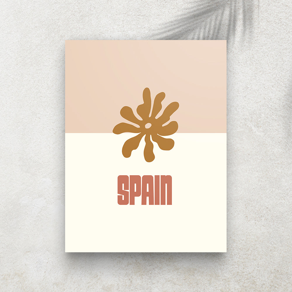Spain – Affiche Minimaliste Méditerranéenne