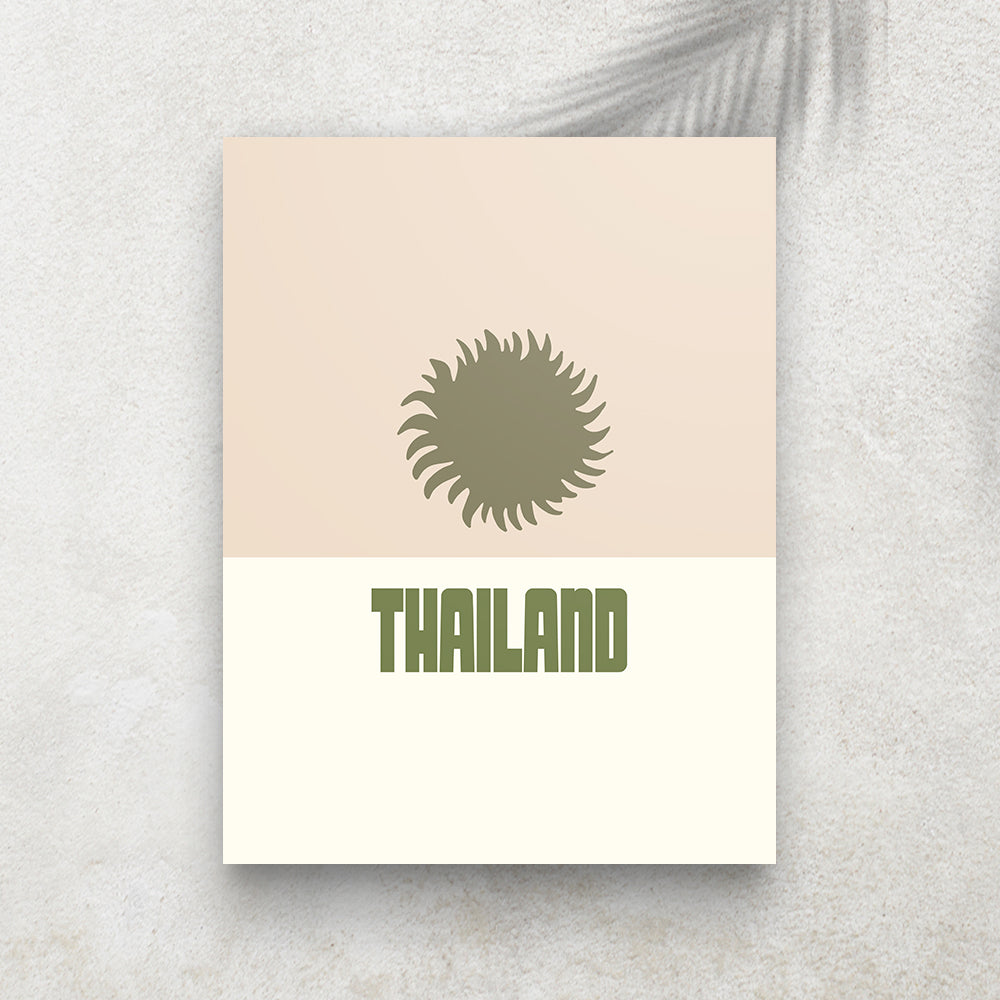 Thailand – Affiche Minimaliste Tropicale