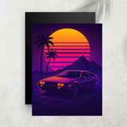 Neon Retro Car – Tableau Rétro Futuriste