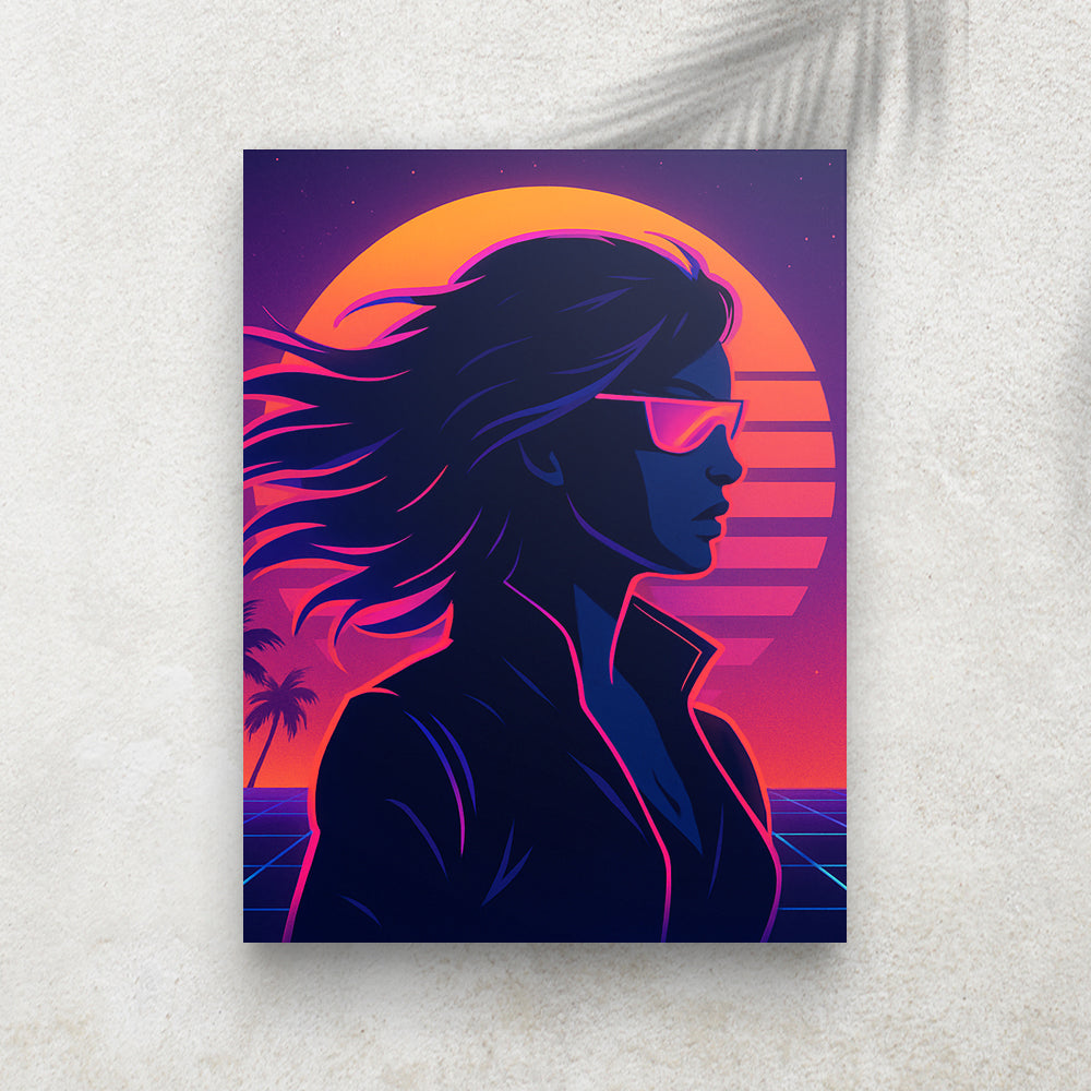 Neon Rider – Tableau Rétro Futuriste