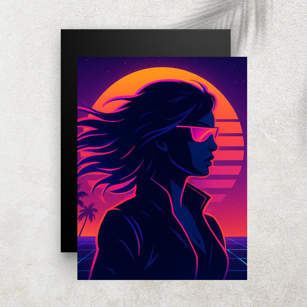 Neon Rider – Tableau Rétro Futuriste