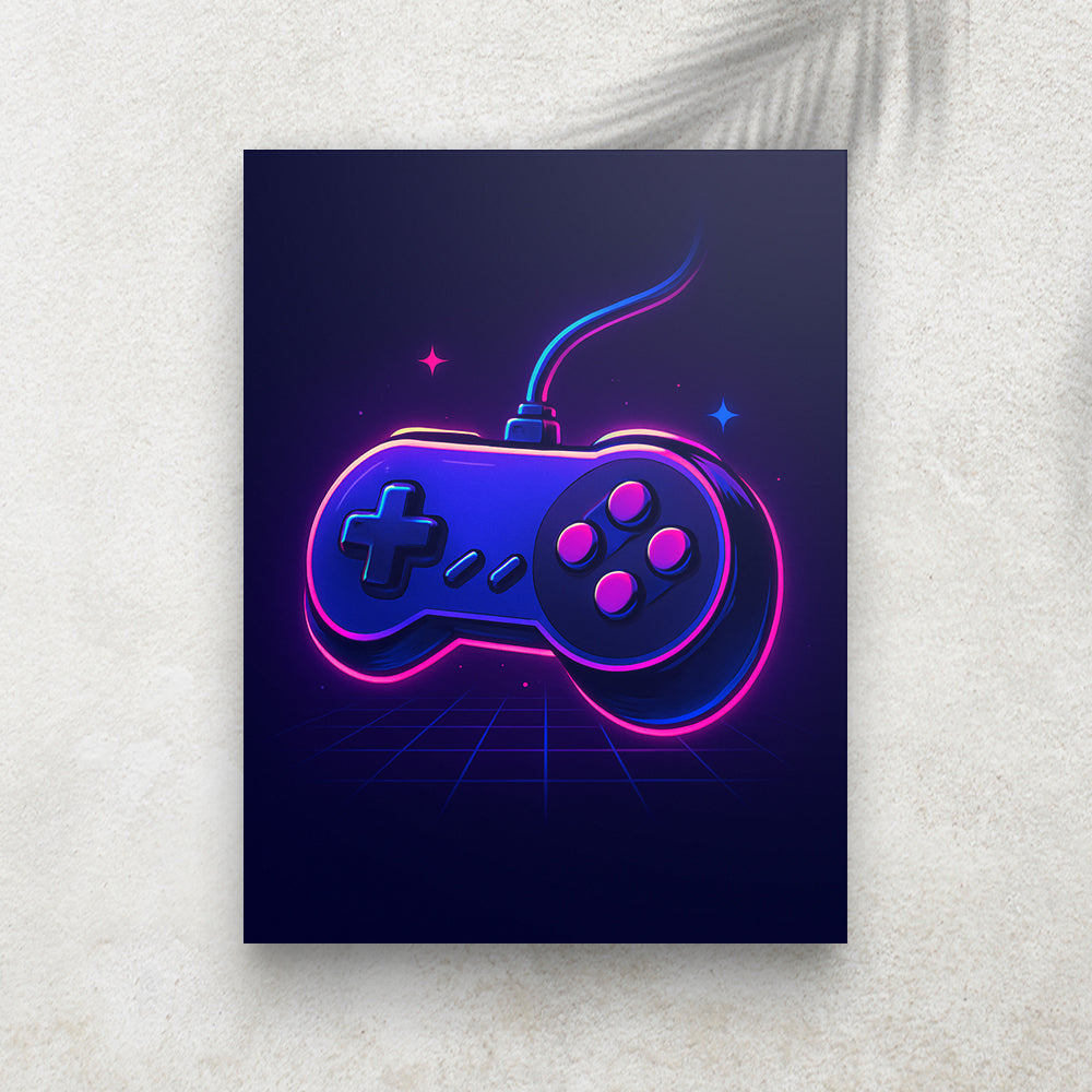 Neon Controller – Tableau Rétro Futuriste