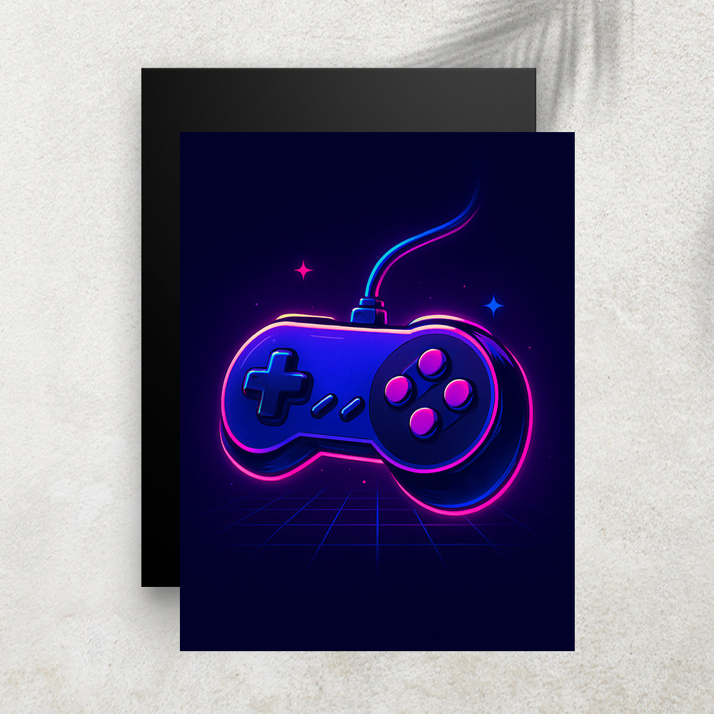 Neon Controller – Tableau Rétro Futuriste