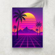 Sunset Neon – Tableau Rétro Futuriste