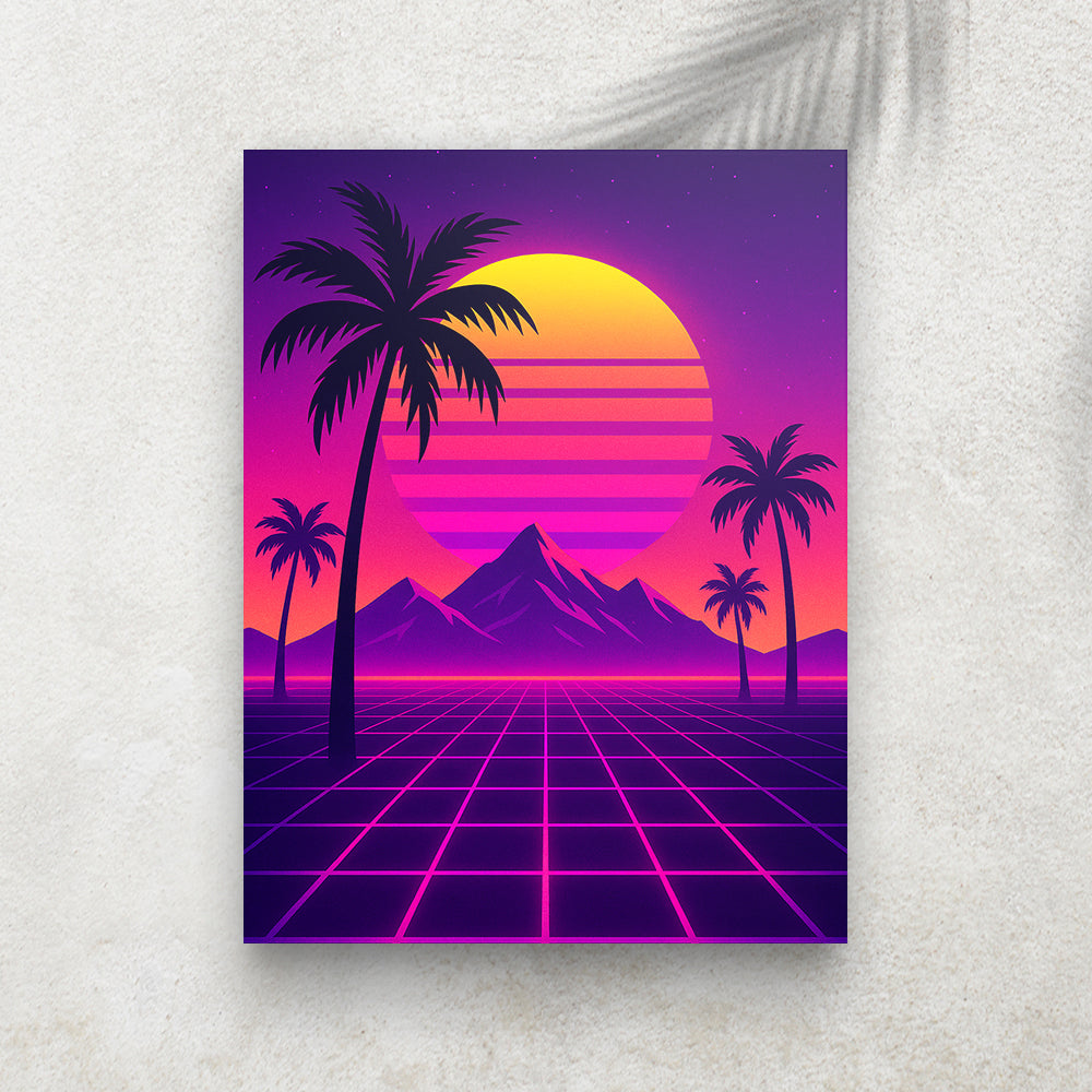 Sunset Neon – Tableau Rétro Futuriste