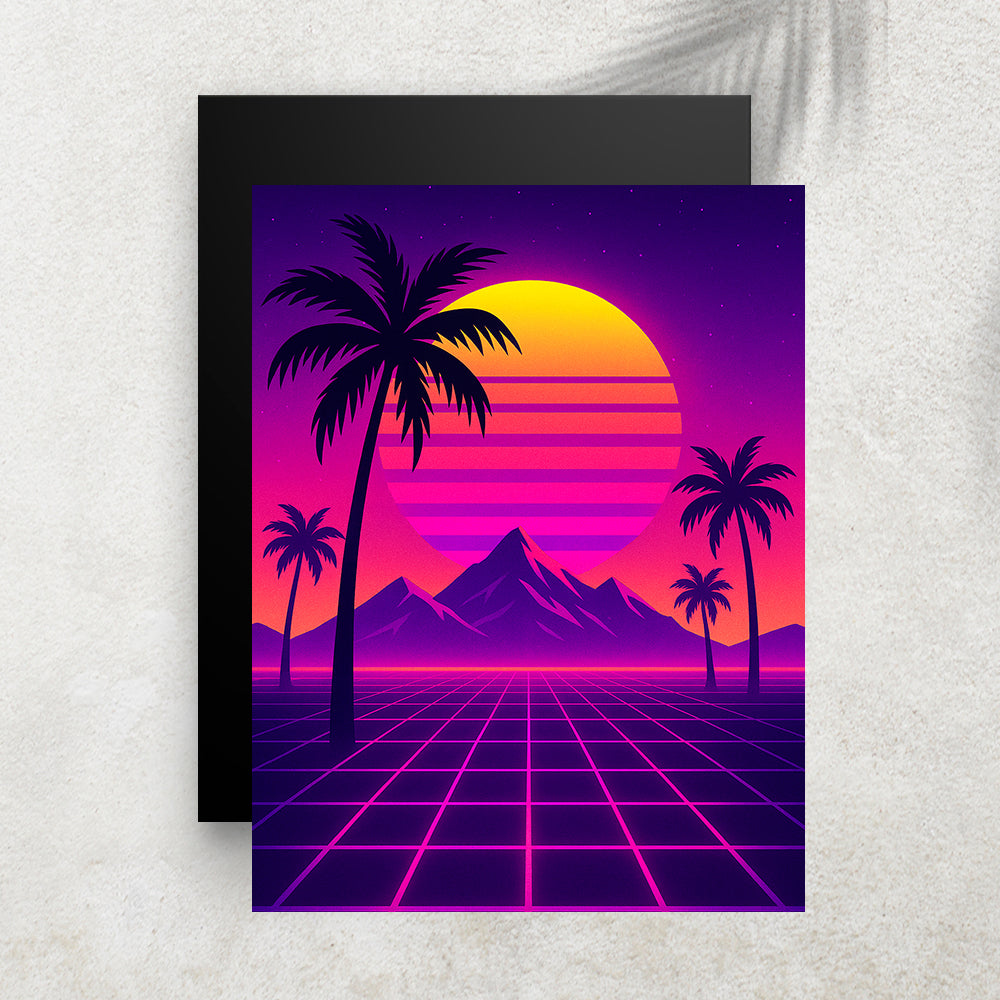 Sunset Neon – Tableau Rétro Futuriste