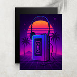 Neon Walkman – Tableau Rétro Futuriste