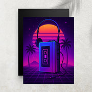 Neon Walkman – Tableau Rétro Futuriste