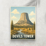 Devils Tower – Affiche Vintage Cinéma & Voyage
