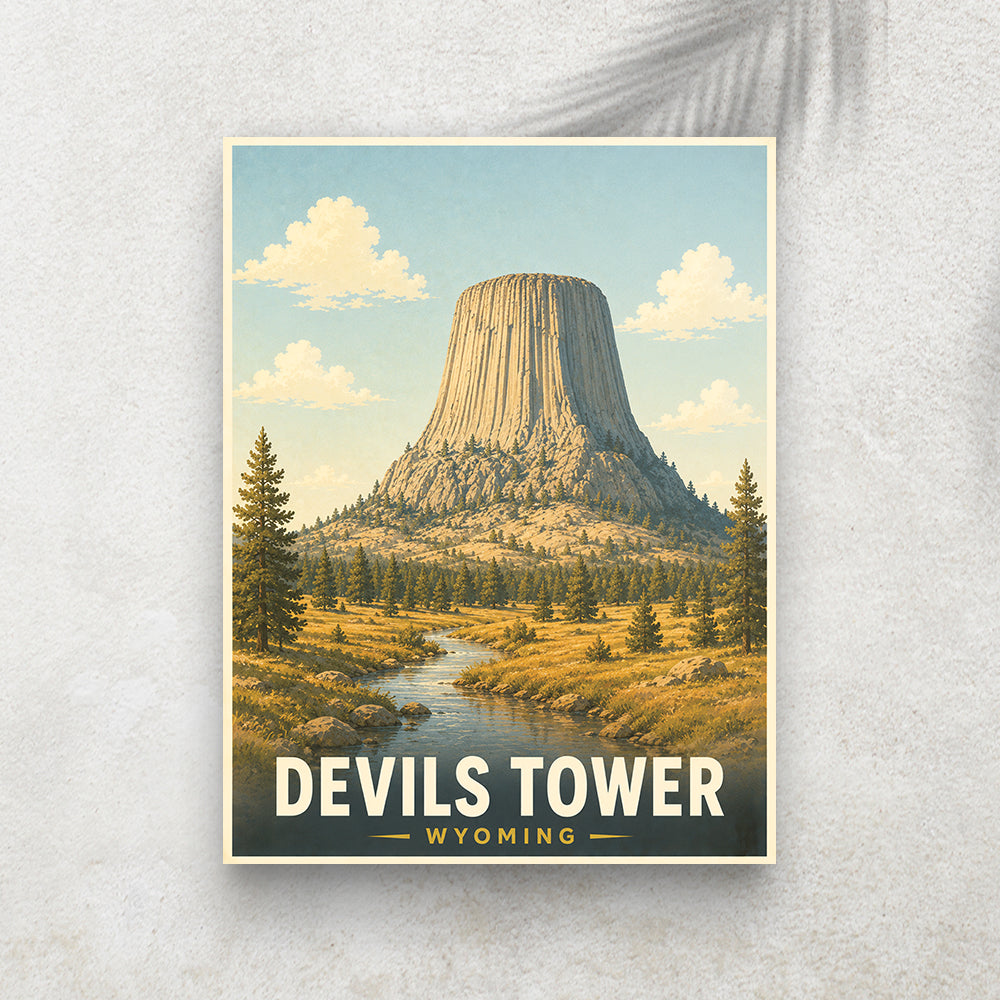 Devils Tower – Affiche Vintage Cinéma & Voyage