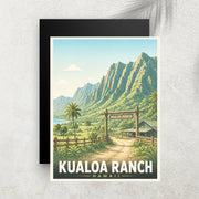 Kualoa Ranch – Affiche Vintage Cinéma & Voyage