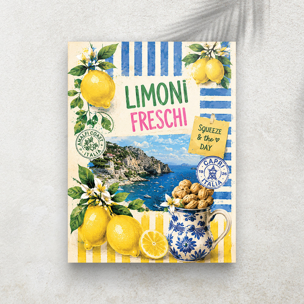Limoni Freschi – Affiche Vintage Côte Amalfitaine