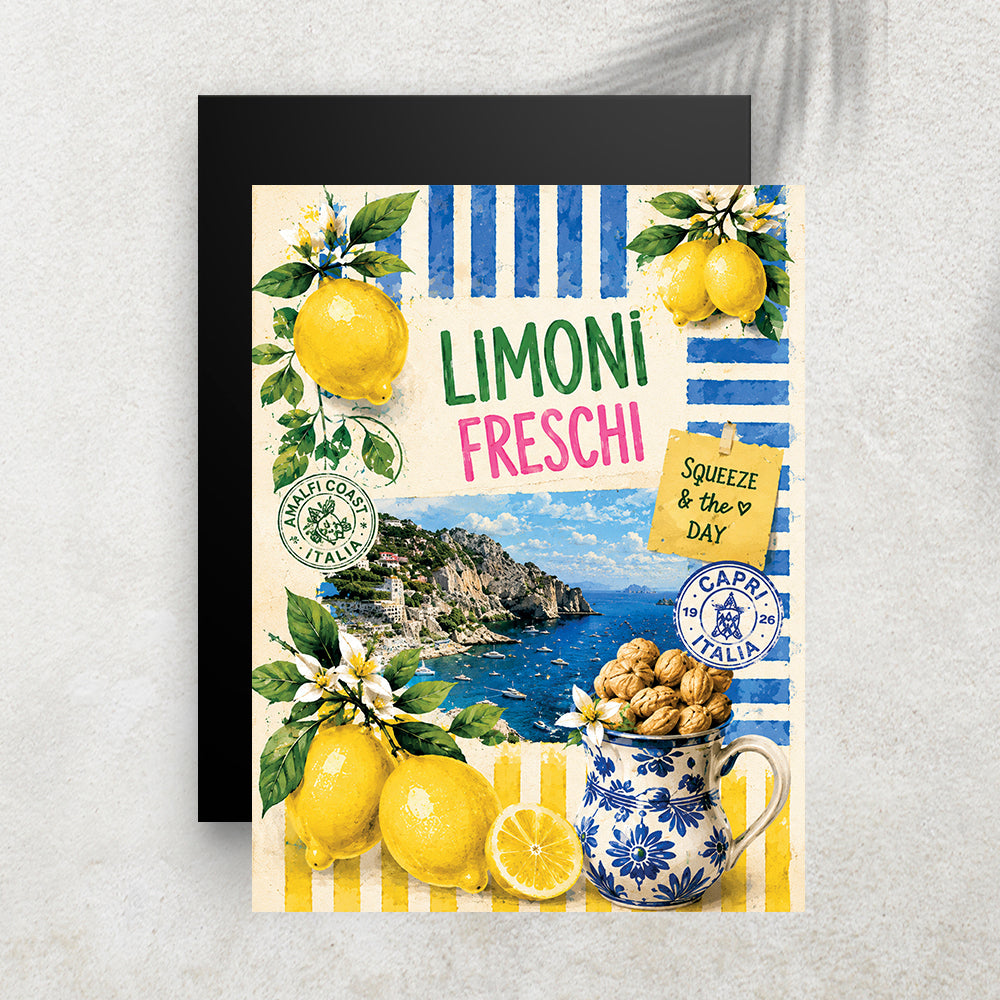 Limoni Freschi – Affiche Vintage Côte Amalfitaine