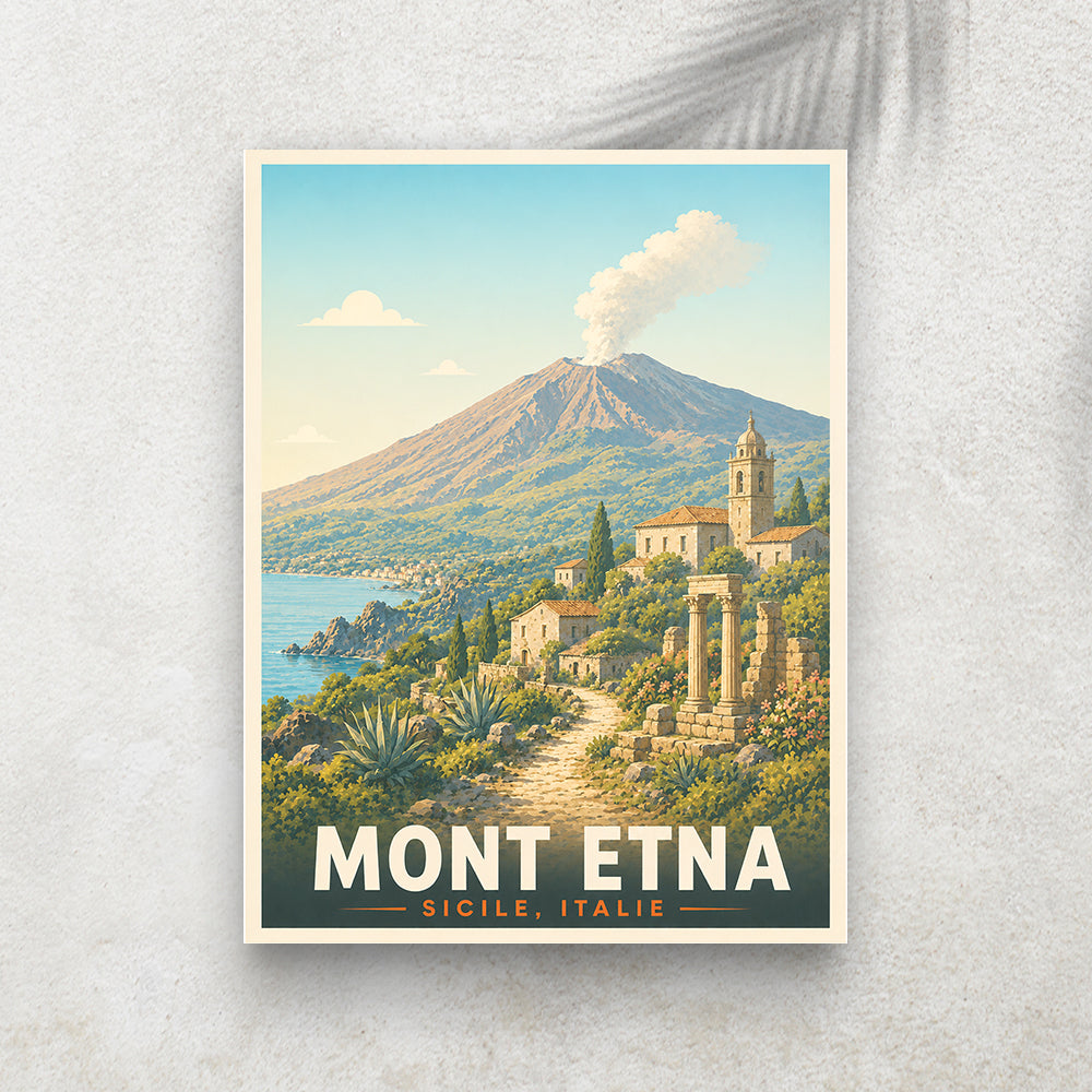 Mont Etna – Affiche Vintage Cinéma & Voyage
