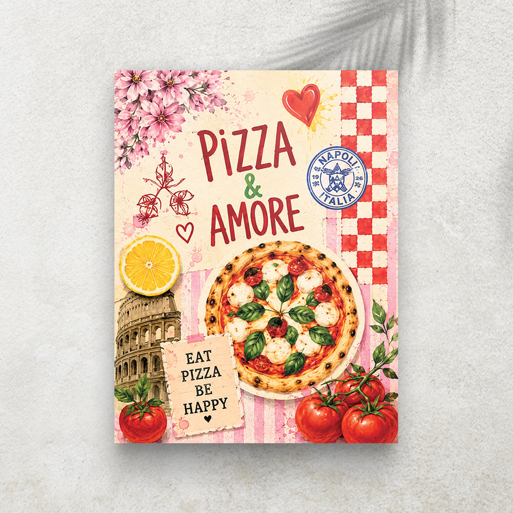 Pizza & Amore – Affiche Vintage Italienne