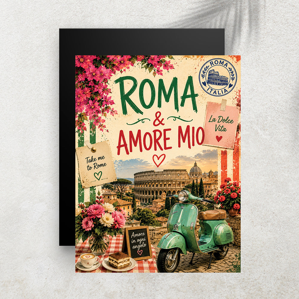 Roma & Amore Mio – Affiche Vintage Dolce Vita