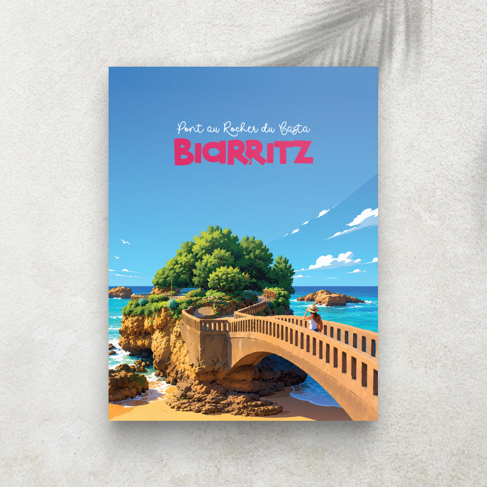 Pont au Rocher du Basta - Affiche Ville Minimaliste