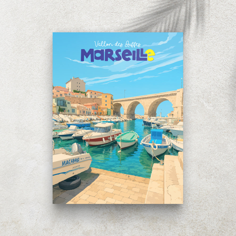 Vallon des Auffes - Affiche Ville Minimaliste