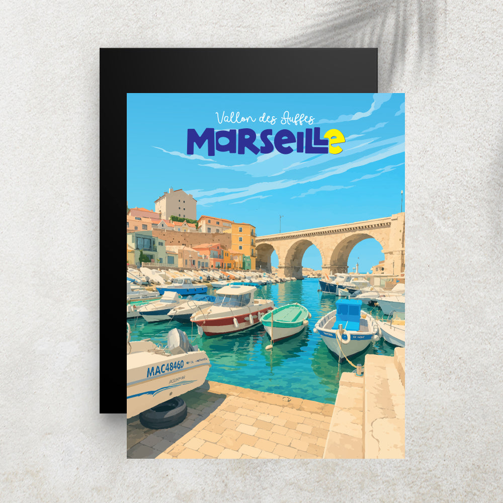 Vallon des Auffes - Affiche Ville Minimaliste