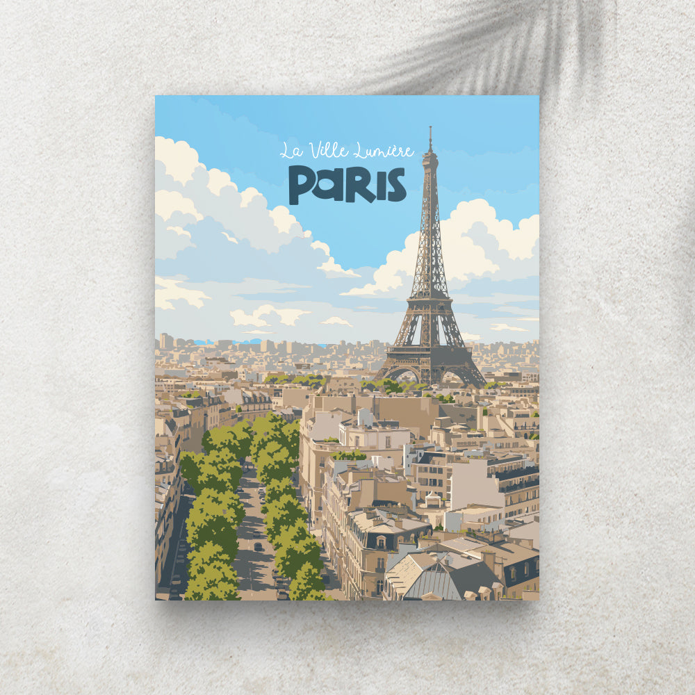 La Ville Lumière - Affiche Ville Minimaliste