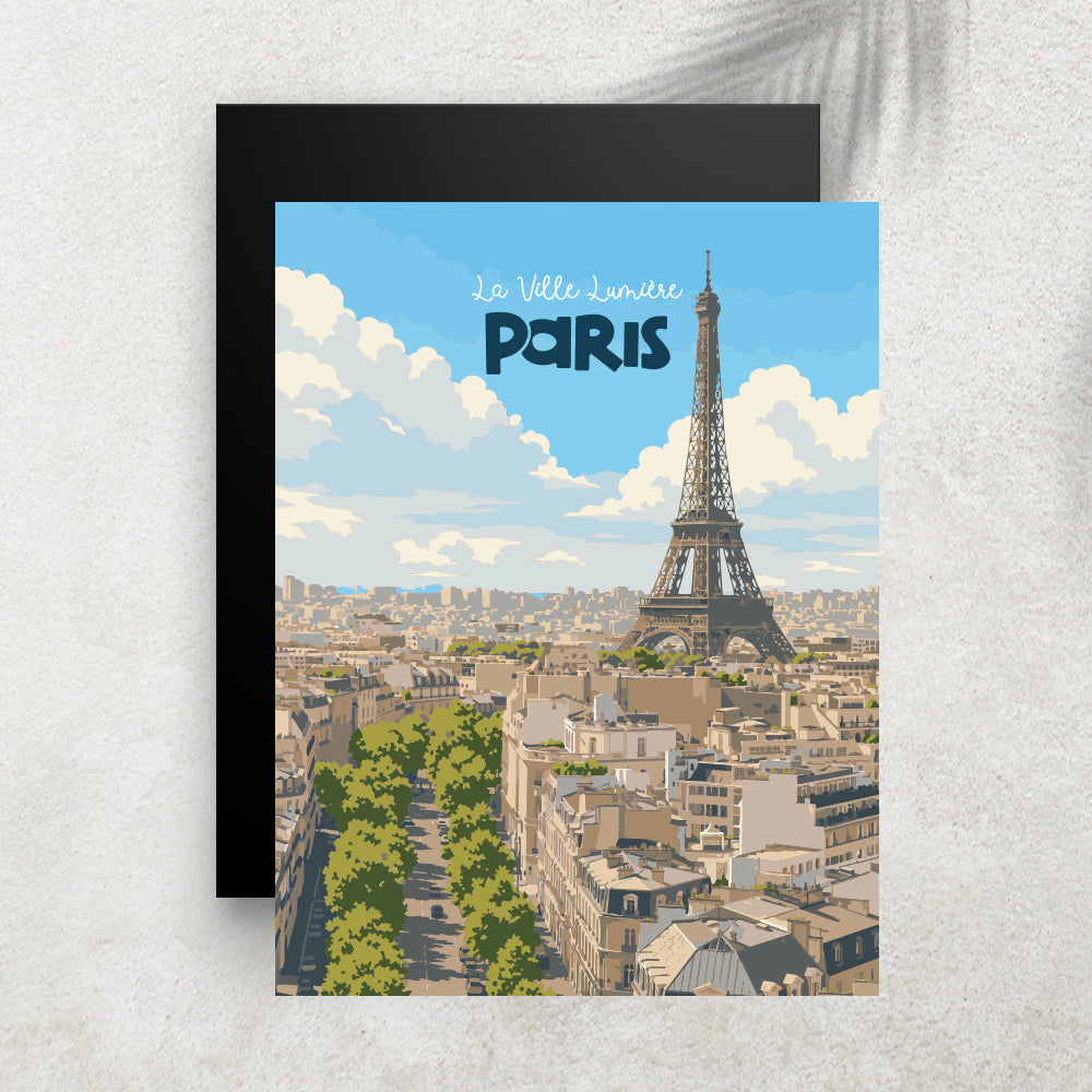 La Ville Lumière - Affiche Ville Minimaliste