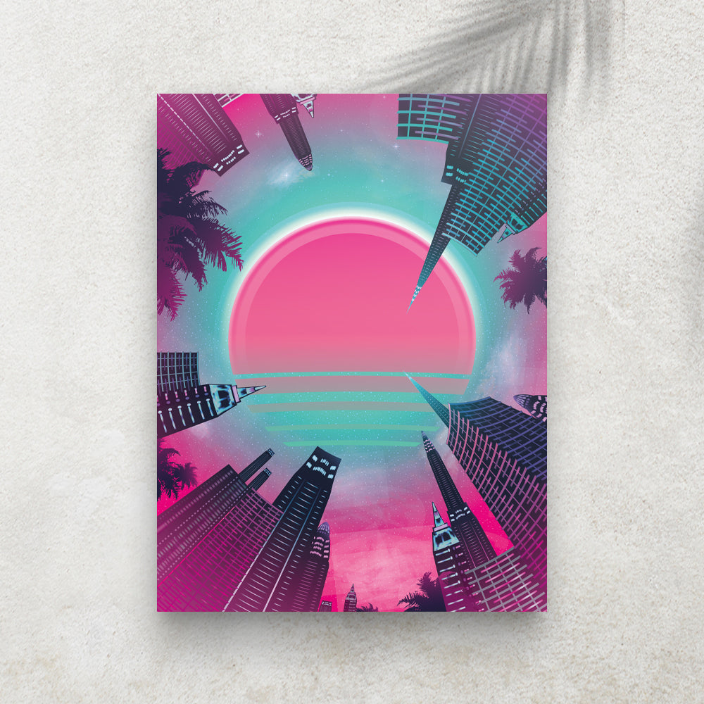 Neon Skyline - Retro Sunset