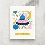 Adventure Can't Await – Affiche Espace Minimaliste
