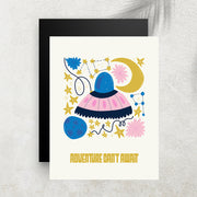 Adventure Can't Await – Affiche Espace Minimaliste