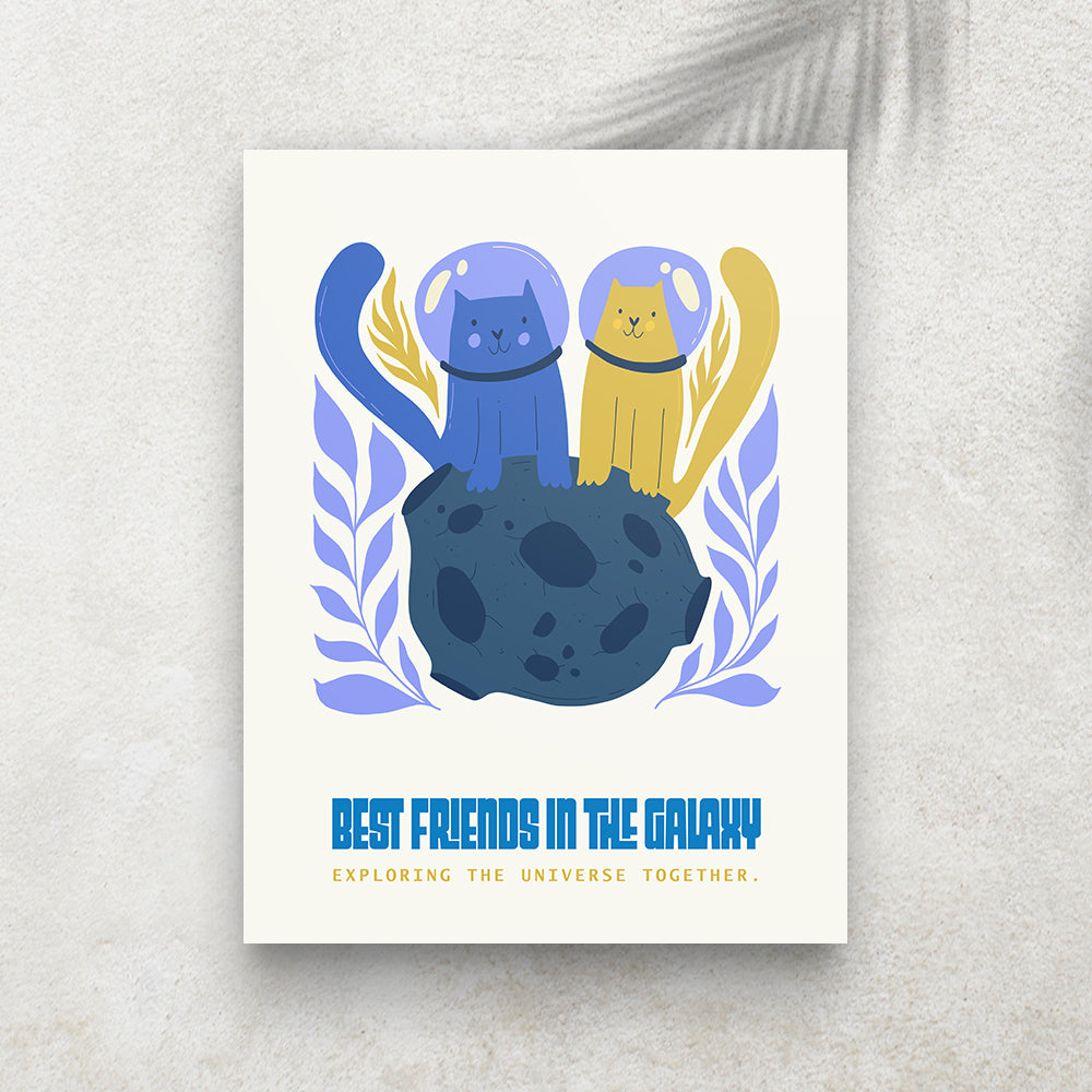 Best Friends in the Galaxy – Affiche Espace Minimaliste