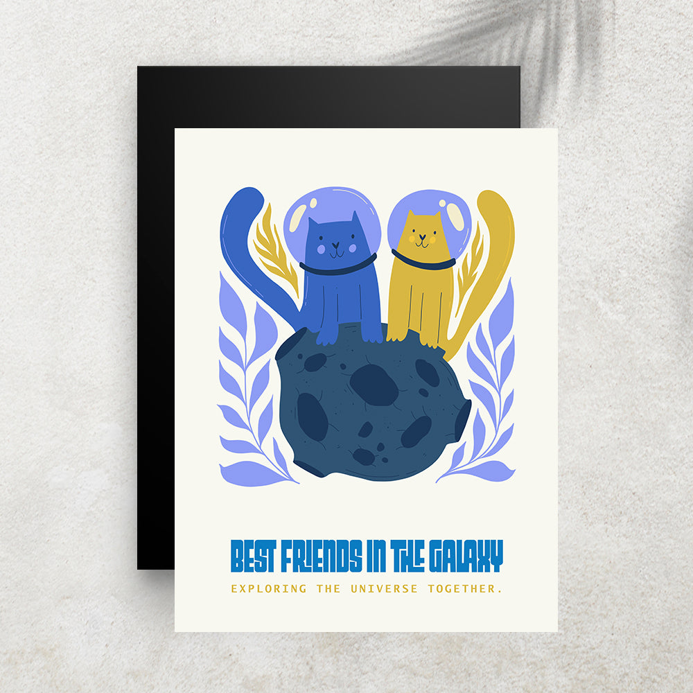 Best Friends in the Galaxy – Affiche Espace Minimaliste