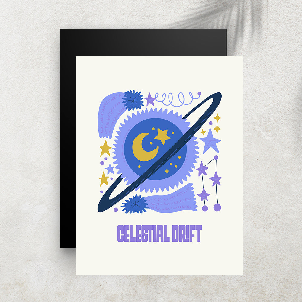 Celestial Drift – Affiche Espace Minimaliste