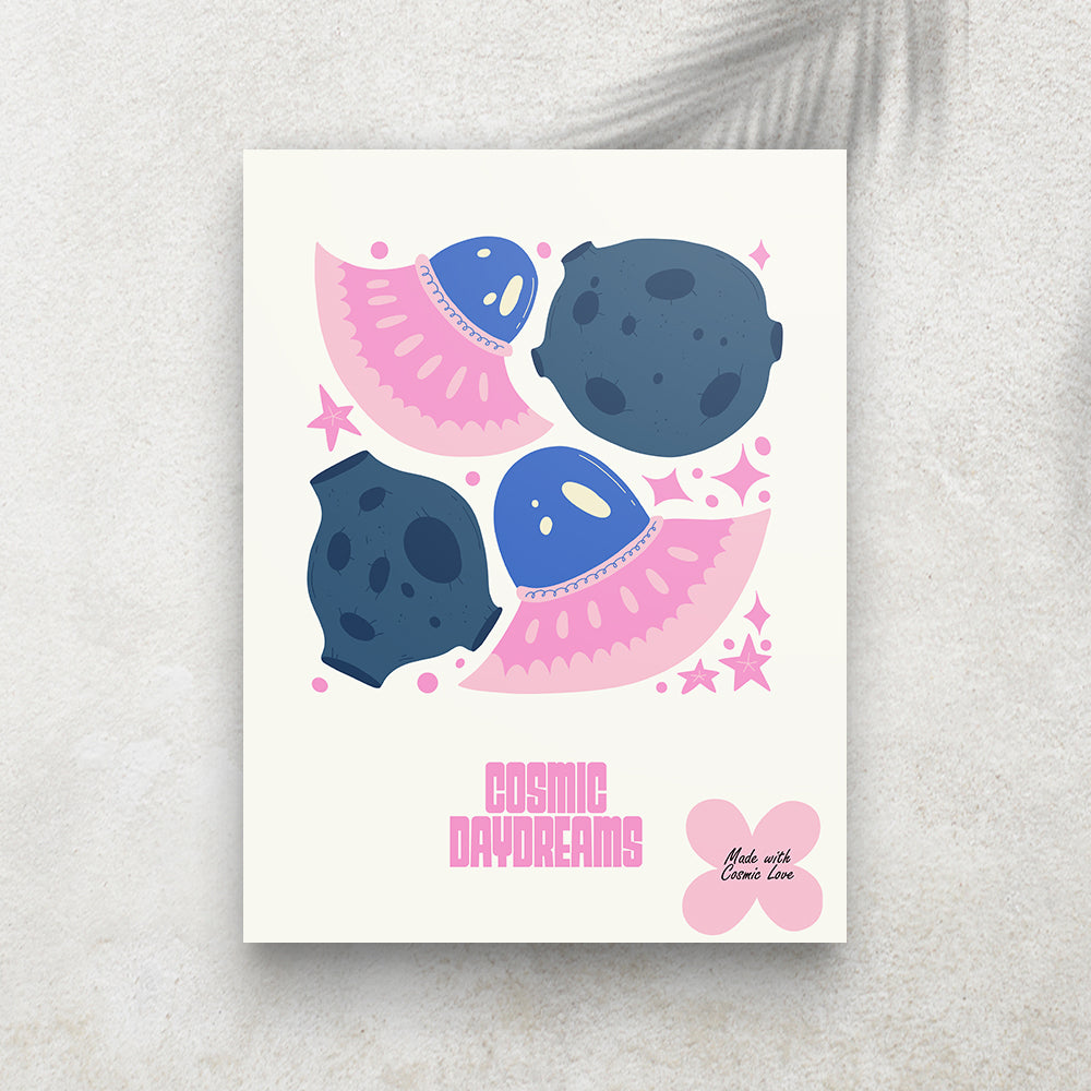 Cosmic Daydreams – Affiche Espace Minimaliste