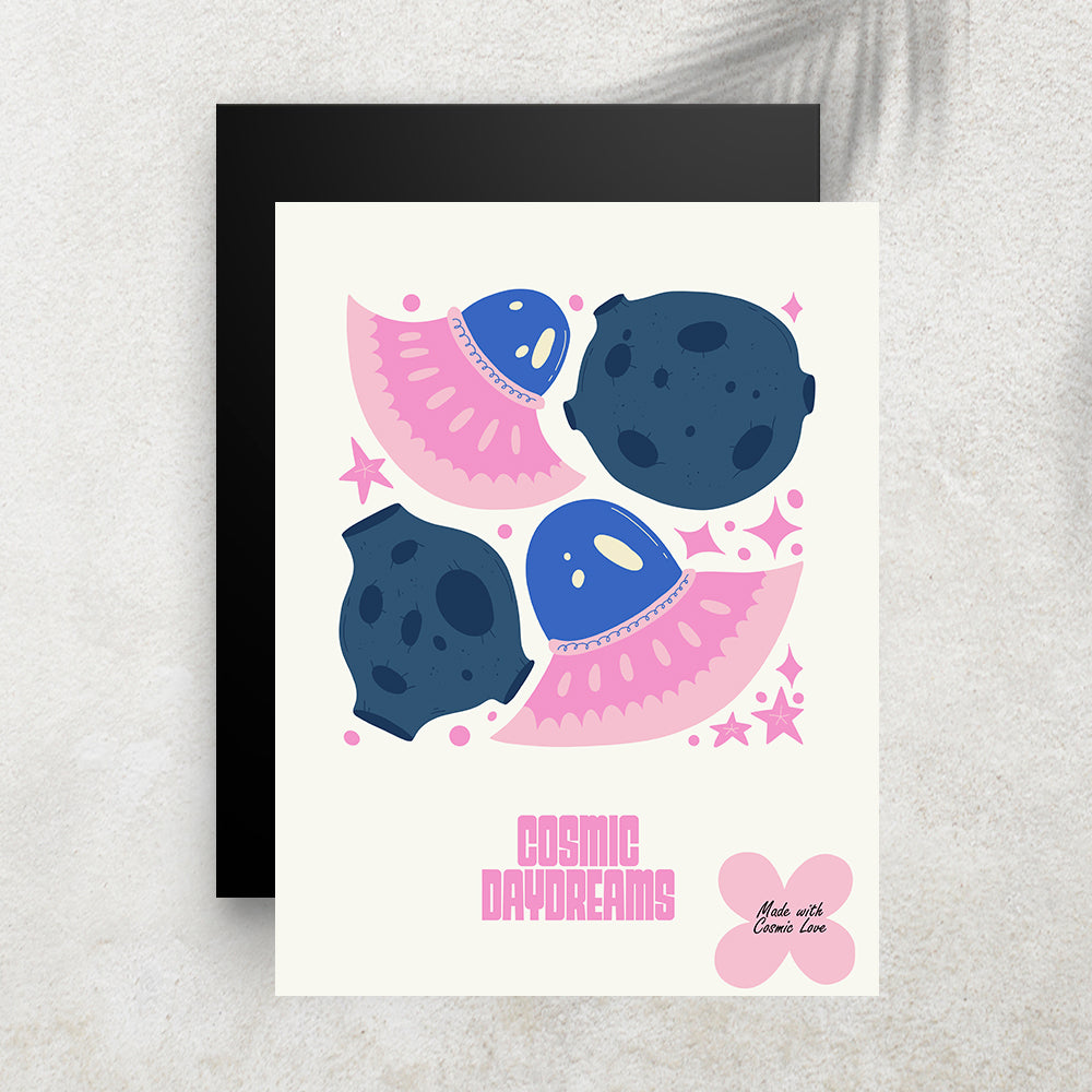 Cosmic Daydreams – Affiche Espace Minimaliste