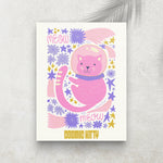 Cosmic Kitty – Affiche Espace Minimaliste