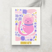 Cosmic Kitty – Affiche Espace Minimaliste