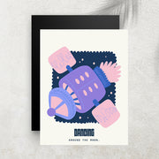 Dancing Around the Moon – Affiche Espace Minimaliste