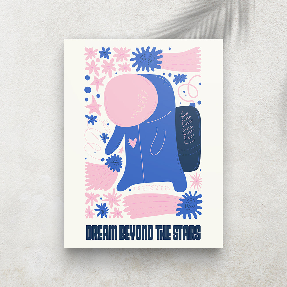 Dream Beyond the Stars – Affiche Espace Minimaliste
