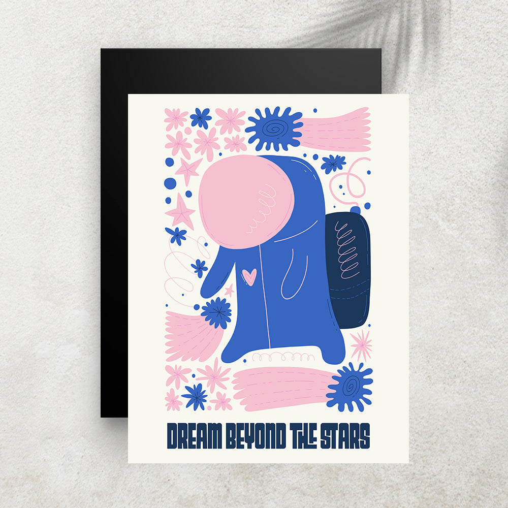 Dream Beyond the Stars – Affiche Espace Minimaliste