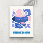 Little Rocket, Big Dreams – Affiche Espace Minimaliste