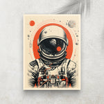 Portrait d’Astronaute – Tableau Espace Vintage